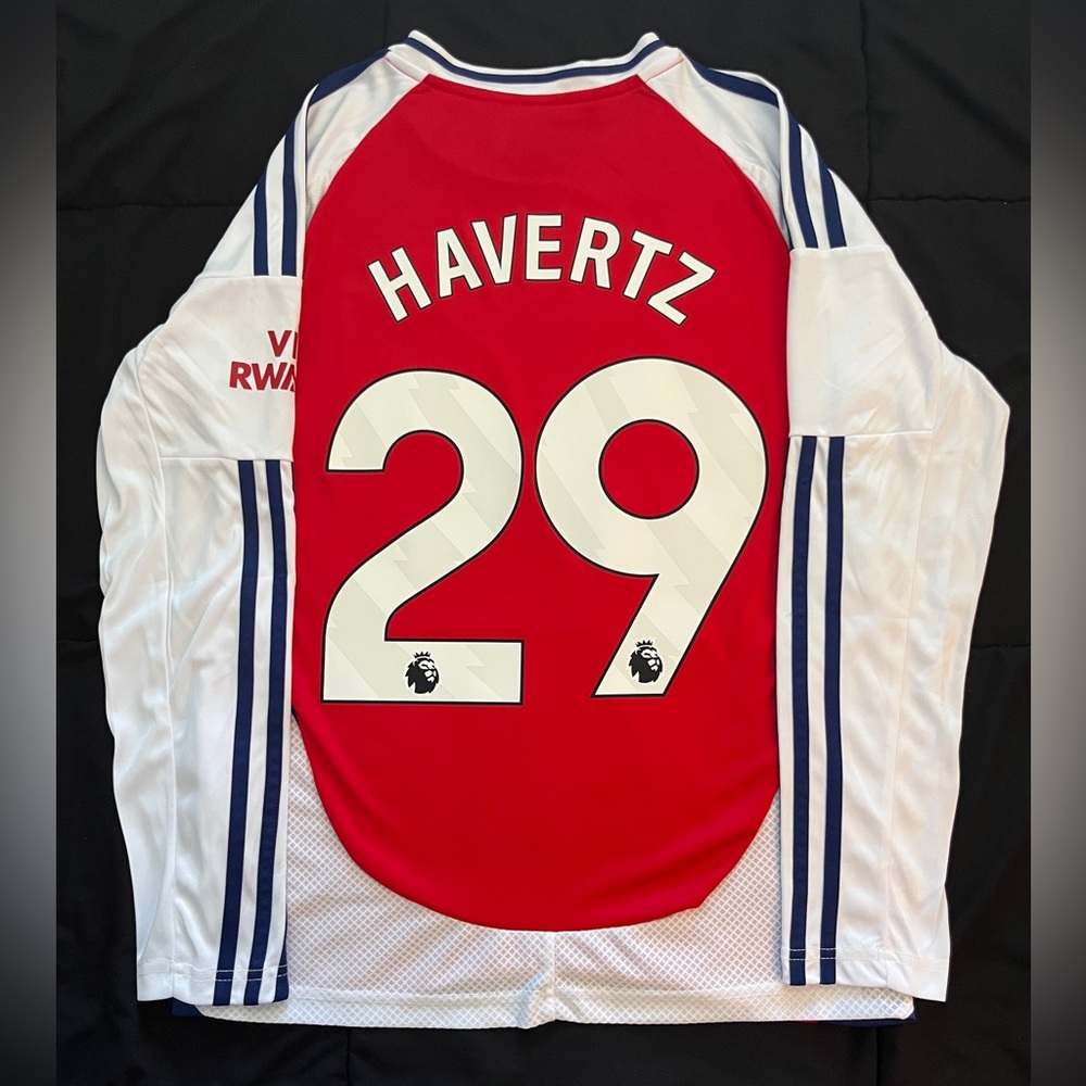 Havertz #29 Arsenal Home long sleeve soccer Jersey home 2025 S-M white red